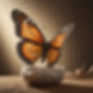 A butterfly emerging from a cocoon, signifying transformation