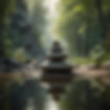 A peaceful environment to enhance meditation Serene landscape for meditation