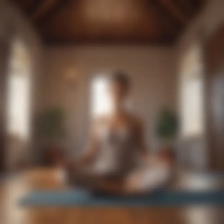 Person practicing yoga in a calm environment