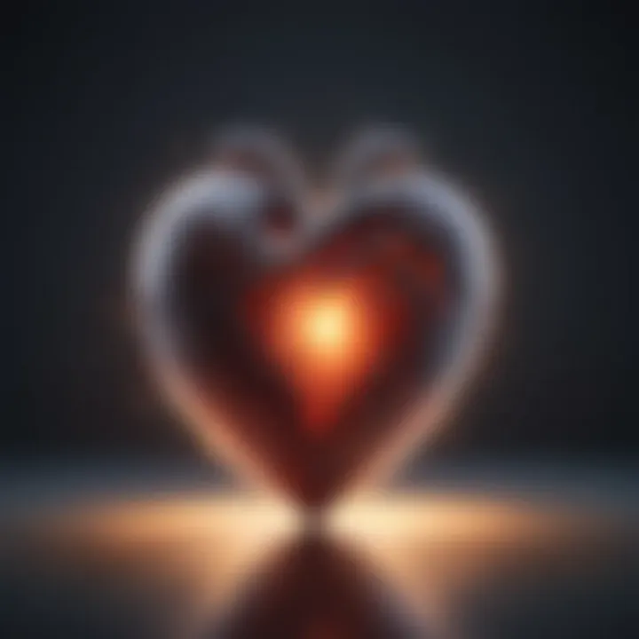 An abstract image of a heart surrounded by light, depicting emotional healing.