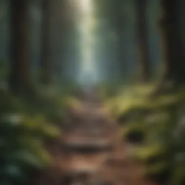 The Journey of Exploration A path through a forest symbolizing exploration