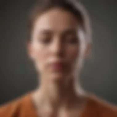 A close-up of a person meditating with a calm expression