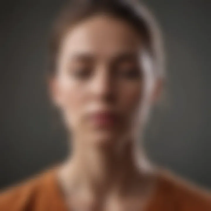 A close-up of a person meditating with a calm expression
