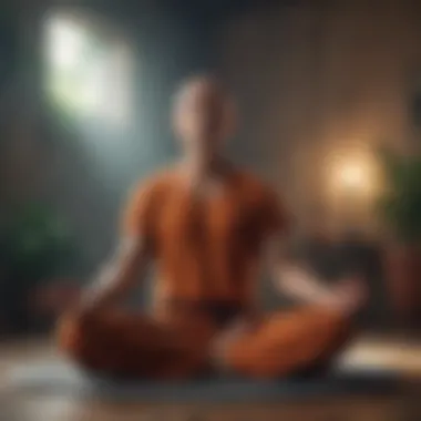 A person meditating in a calm environment