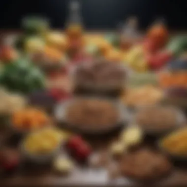 Exploring Nutritional Variety Vibrant assortment of healthy foods emphasizing nutrition diversity.