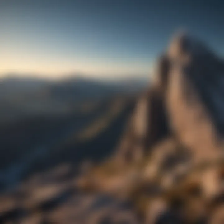 A mountain peak representing achievement and resilience