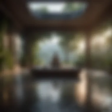 A Tranquil Meditation Space Meditation space with calming elements