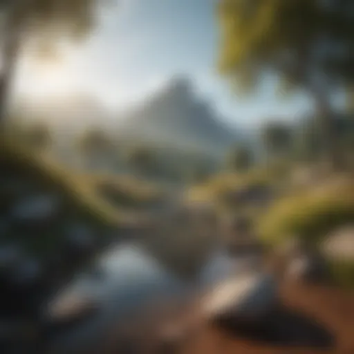 Serene landscape promoting mindfulness