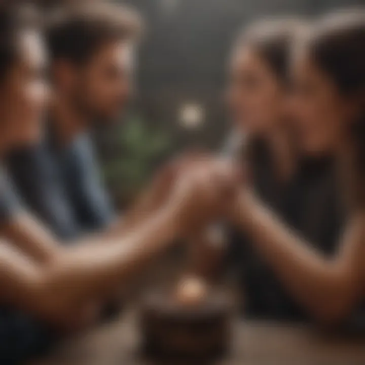 A group of friends sharing a heartfelt moment