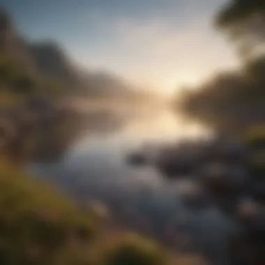 Tranquil Landscape for Introspection A serene landscape symbolizing tranquility and introspection