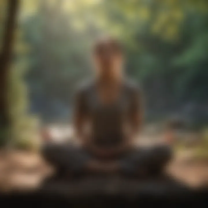 Mindfulness practice in a peaceful setting