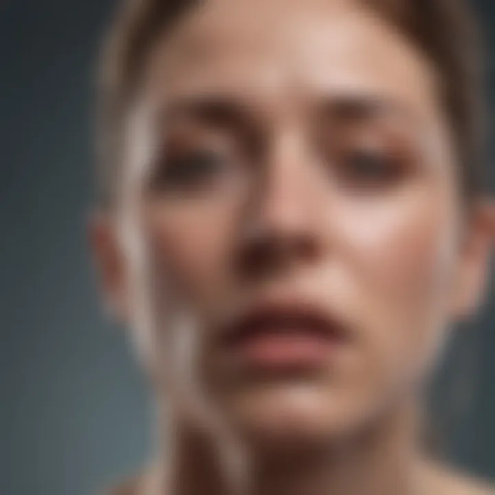 A close-up of a calming breathing technique illustrated, highlighting the importance of breath control.