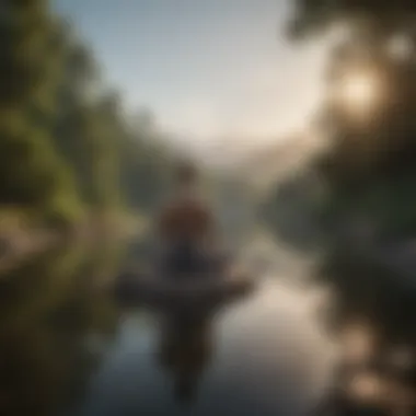 Mindfulness and Calmness A peaceful meditation scene, symbolizing mindfulness practices that aid in managing panic symptoms.