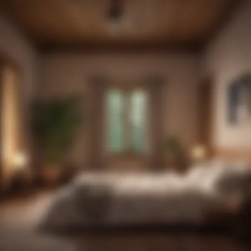 Serene bedroom environment for meditation