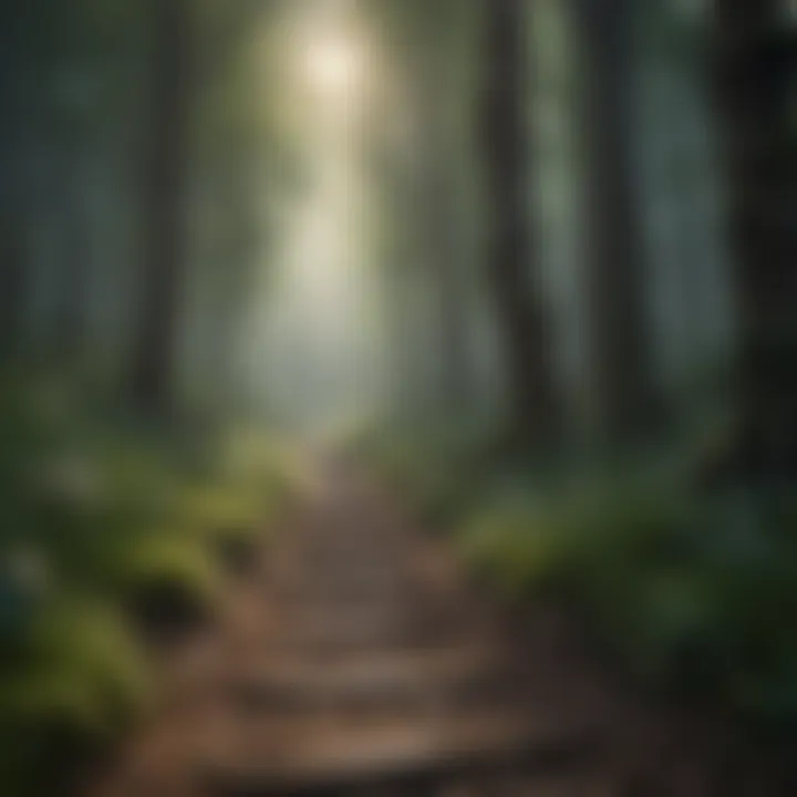 A path winding through a forest, symbolizing the journey of personal growth