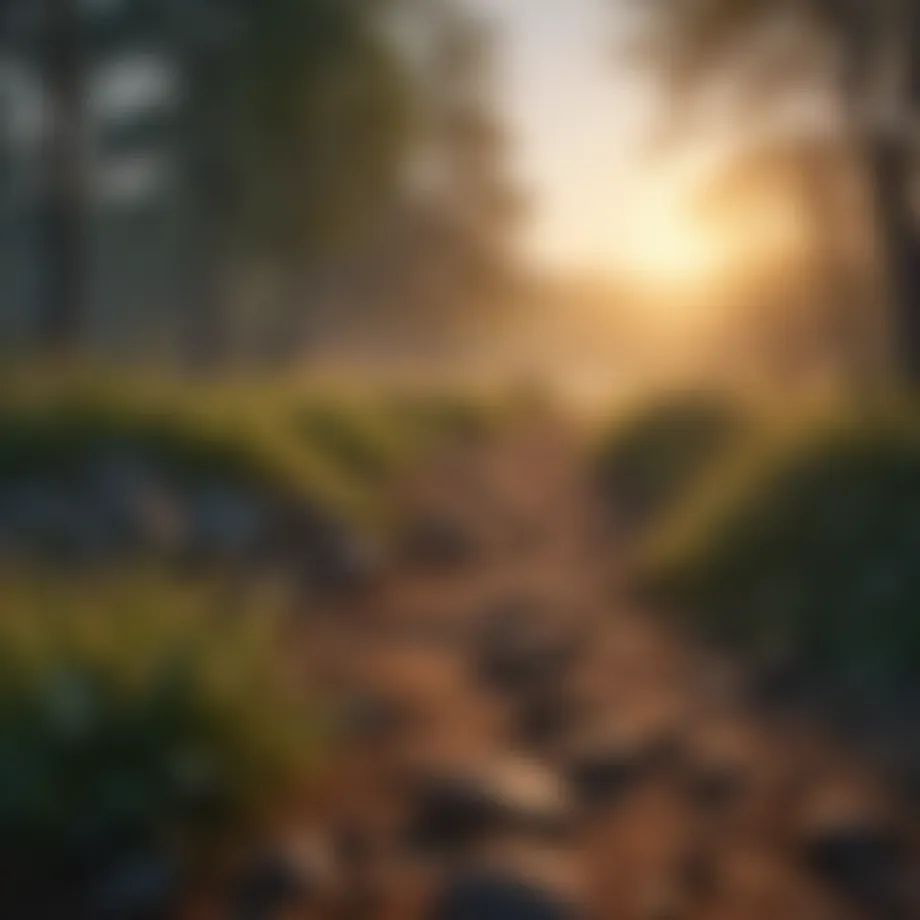 Serene morning landscape with soft sunlight