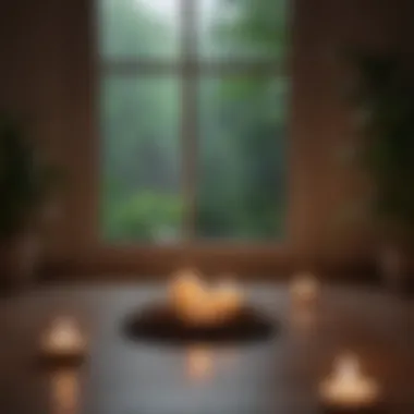 Tranquil Meditation Environment Peaceful meditation space with candles and soft lighting