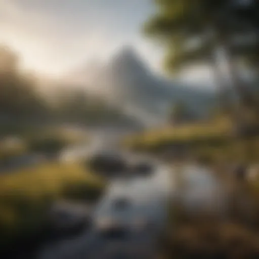 Serene landscape promoting tranquility