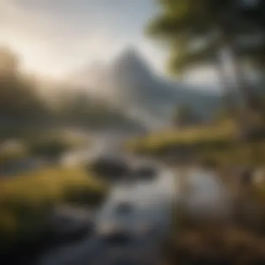 A Serene Landscape for Tranquility Serene landscape promoting tranquility