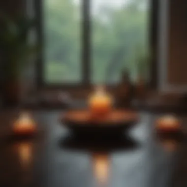 Creating a Calming Atmosphere for Mindfulness A tranquil setting with candles and soft lighting