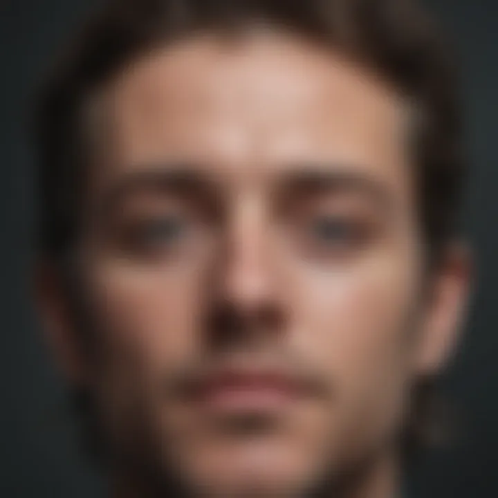 Close-up of a tranquil mind with visualizations of calming thoughts and peaceful imagery.