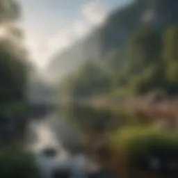 A serene landscape promoting a sense of calmness and tranquility.