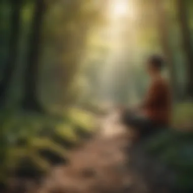 Close-up of a person meditating in nature