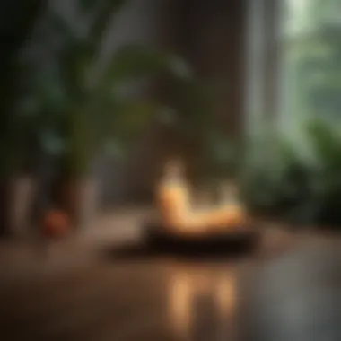 Inviting Meditative Space Meditative space with candles and plants
