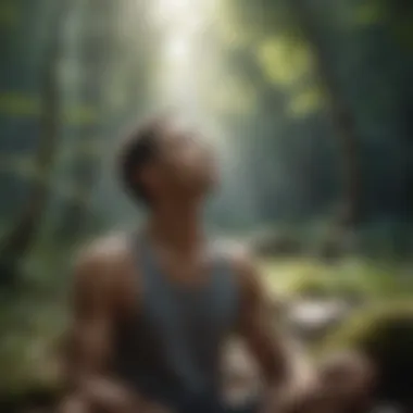 Mindful Breathing in Nature Person practicing mindful breathing outdoors
