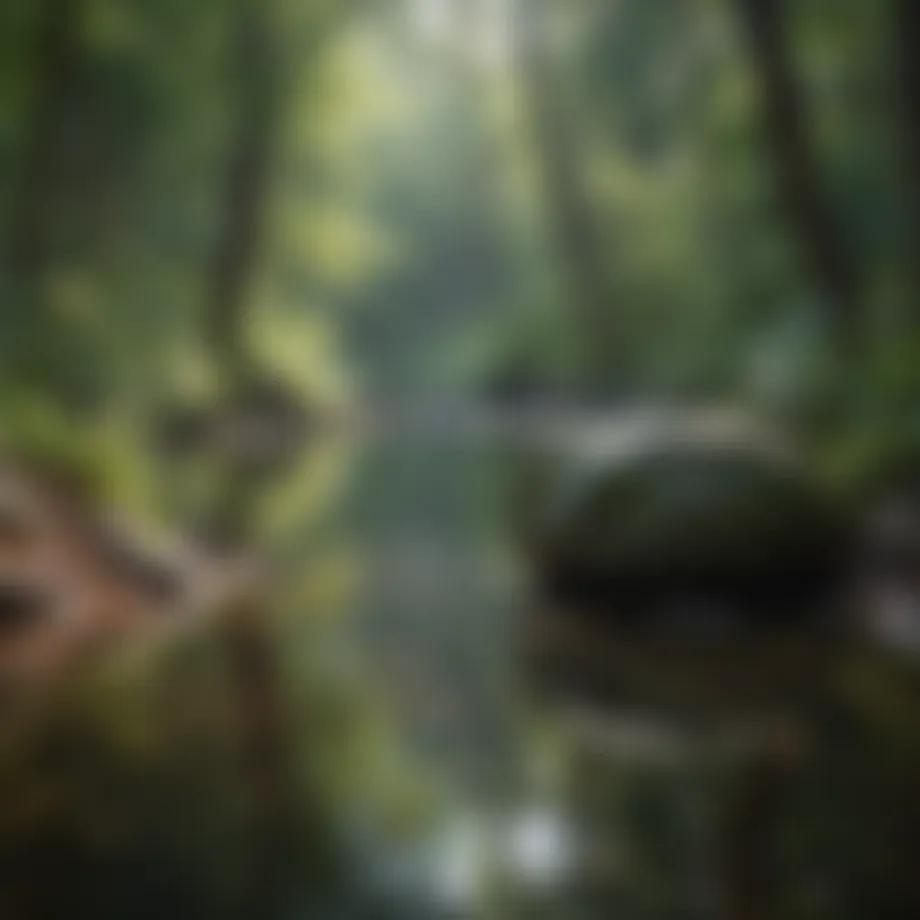 Serene landscape promoting tranquility and mindfulness