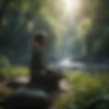 Embracing the Calm of Nature Tranquil landscape promoting mindfulness