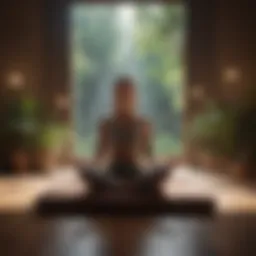 A serene meditation space with natural lighting
