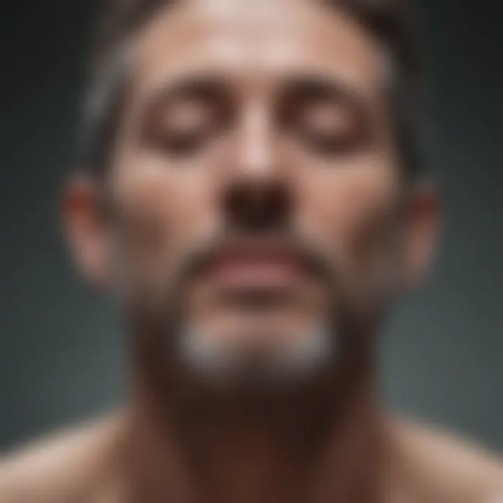 Individual practicing focused breathing technique