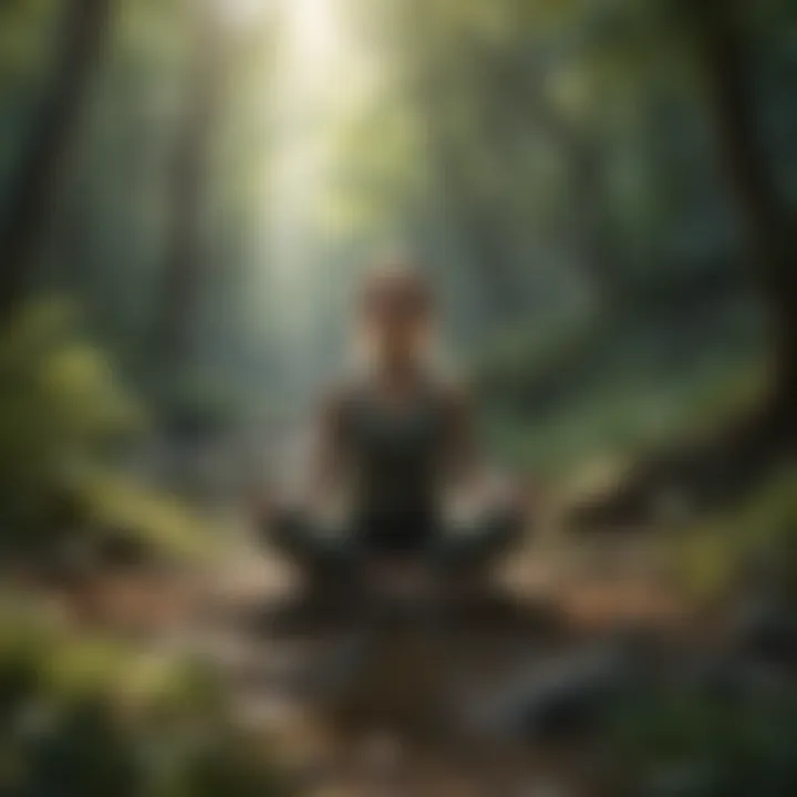Mindfulness practice in a tranquil environment