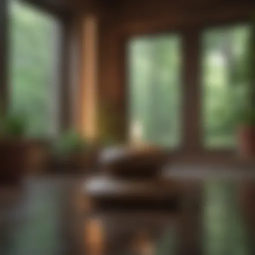 Serene meditation space with calming elements