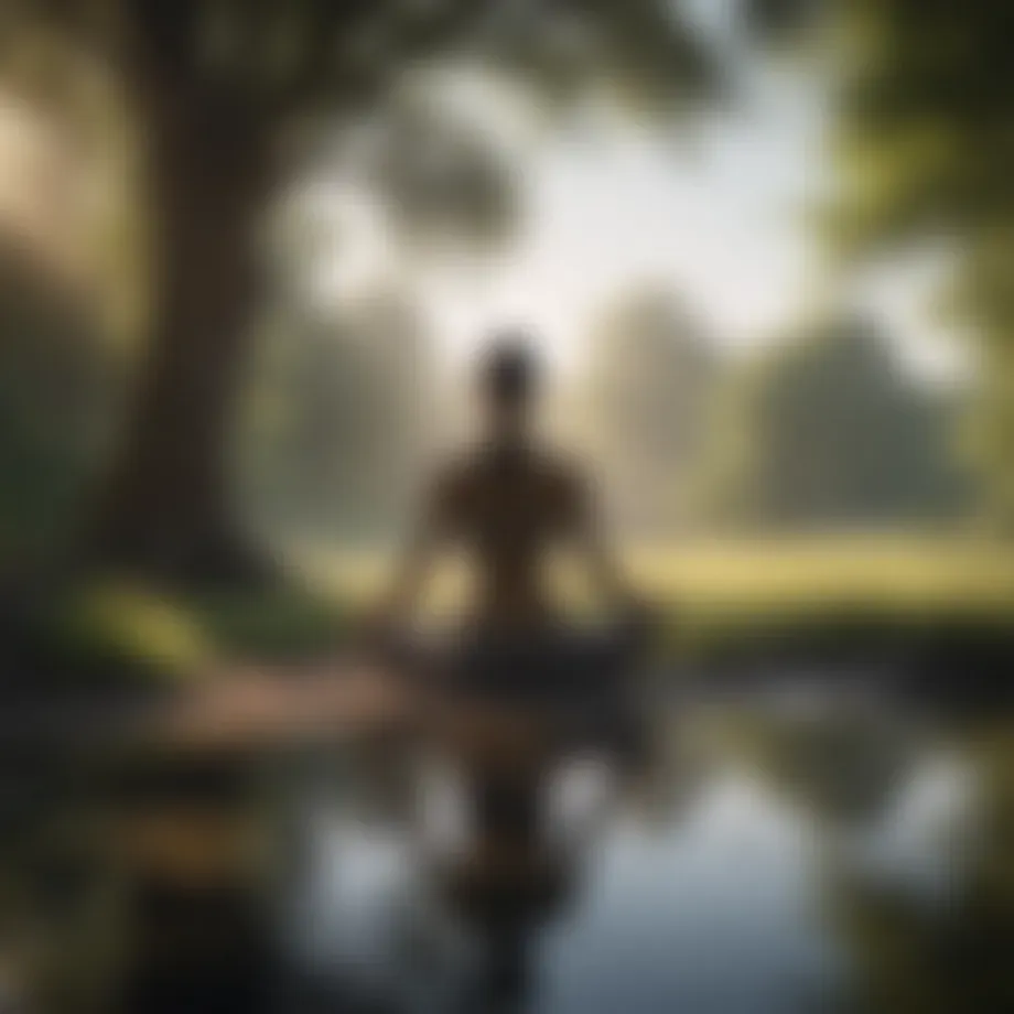 Serene morning atmosphere for meditation