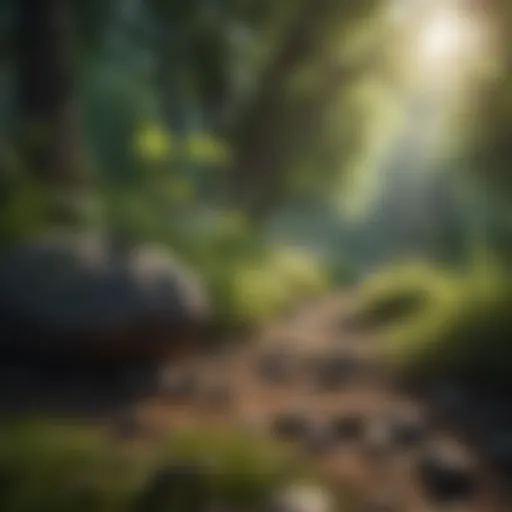 Serene landscape promoting mindfulness