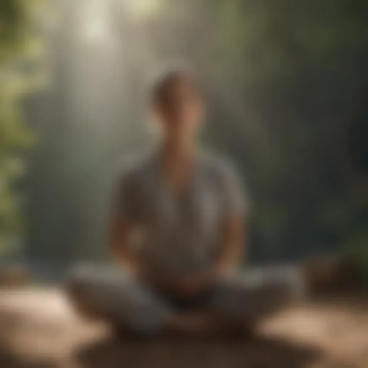 Close-up of a person meditating in a peaceful setting