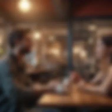 Café Conversations A vibrant café setting where individuals engage in conversation
