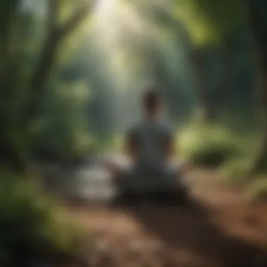 Mindfulness Practice in Natural Surroundings An individual practicing mindfulness in nature