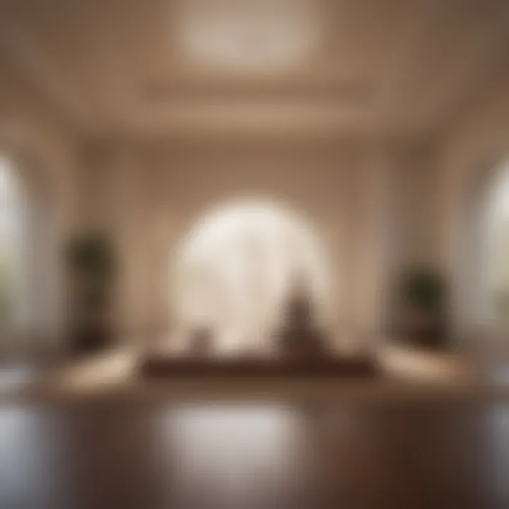 A peaceful meditation space with soft lighting