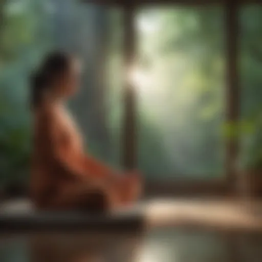 Mindful meditation session in a serene environment.