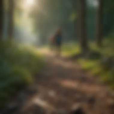 Group of teens engaging in a mindful nature walk