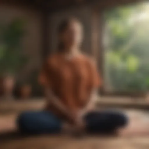 Teen practicing meditation in a serene environment