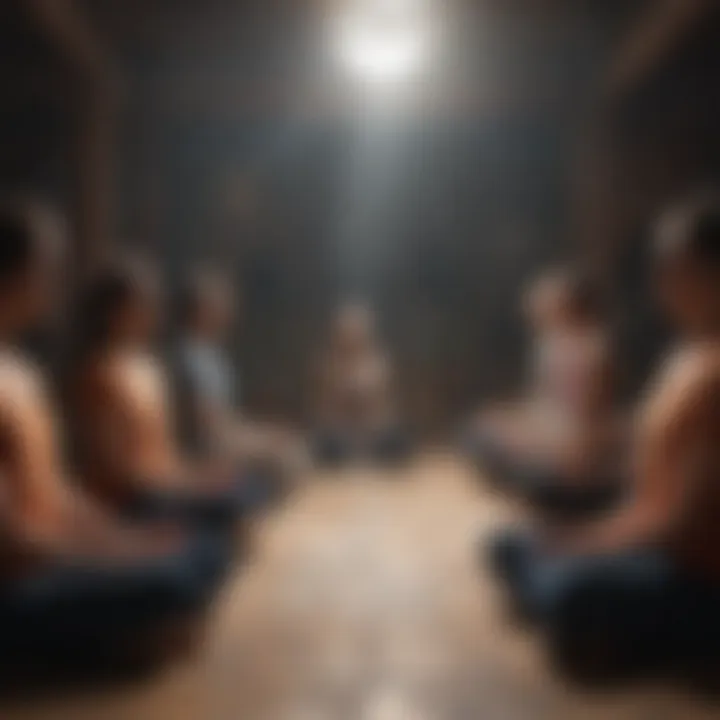Group of students engaging in a mindful meditation session