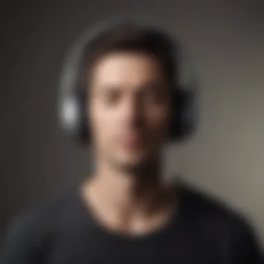 Mindfulness Through Sound Immersion Individual practicing mindfulness with headphones