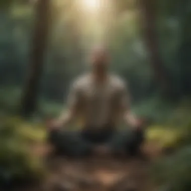Embracing Mindfulness in Natural Surroundings Mindful person meditating in nature
