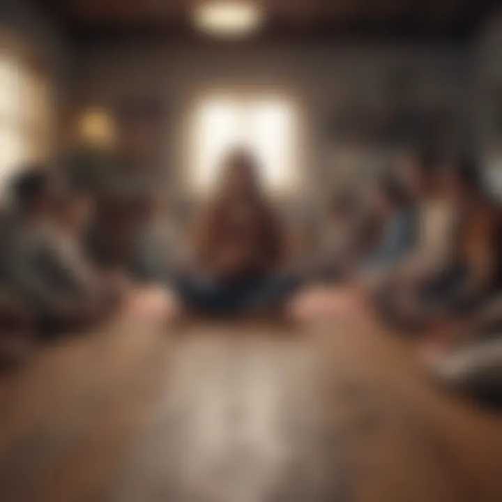 A supportive group environment representing community and connection