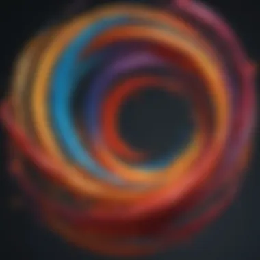 Abstract depiction of swirling emotions represented by colors