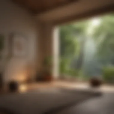 Creating Your Sanctuary for Mindfulness A calming meditation space with soft lighting and natural elements
